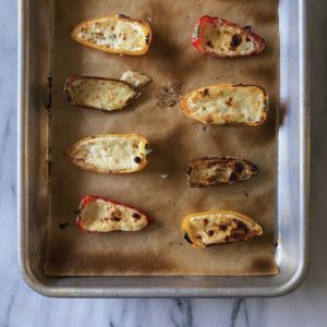 broiled mini bell peppers filled with boursin